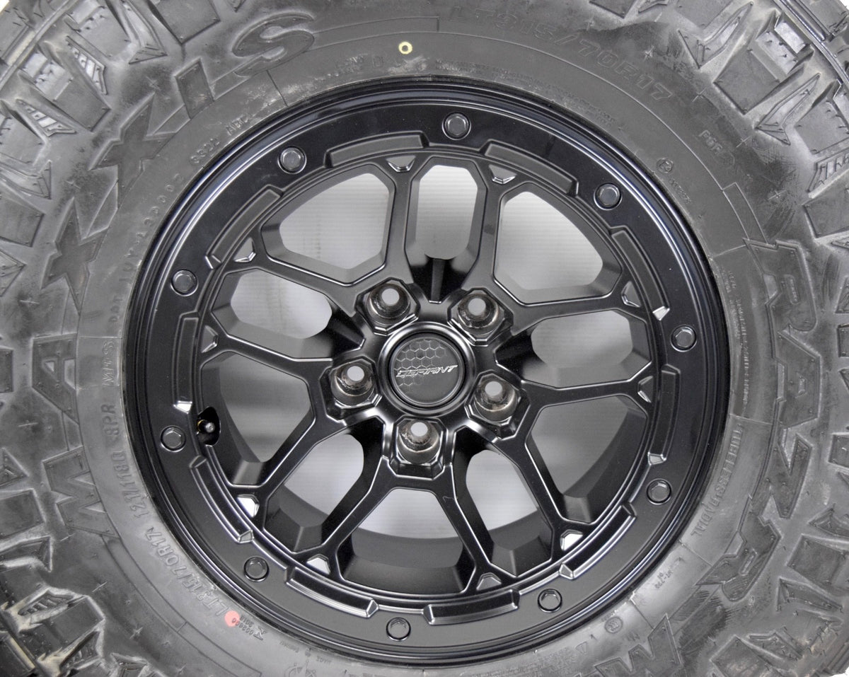 17" Jeep Wrangler Gladiator Black Wheels Rims Tires 2007-2025 35" SET OF 5