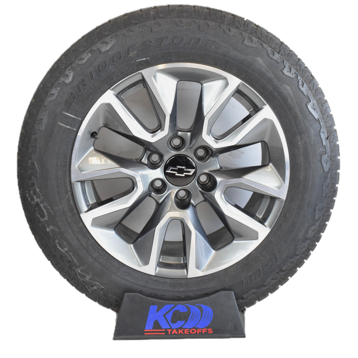 20" Chevy Silverado Tahoe Gunmetal RST  OEM wheels rims tire Bridgestone A/T