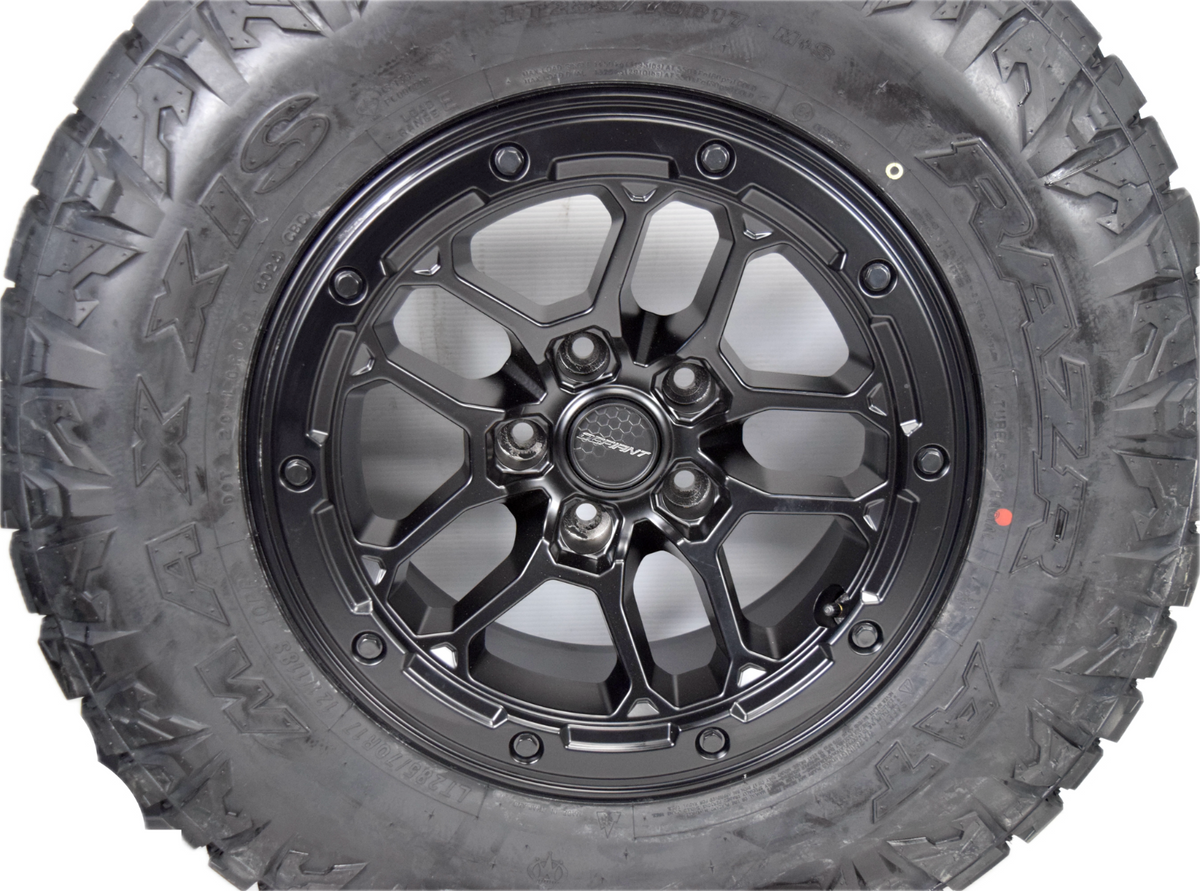 17" Jeep Wrangler Gladiator Black Wheels Rims Tires 2007-2025 33" SET OF 5