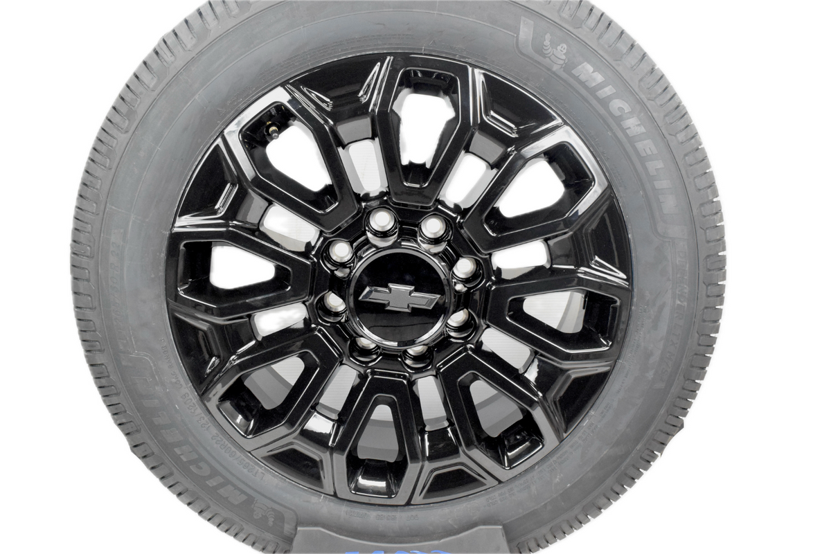 22" REPLICA Gloss Black Chevy Silverado HD 2500 3500 Wheels Rims Michelin