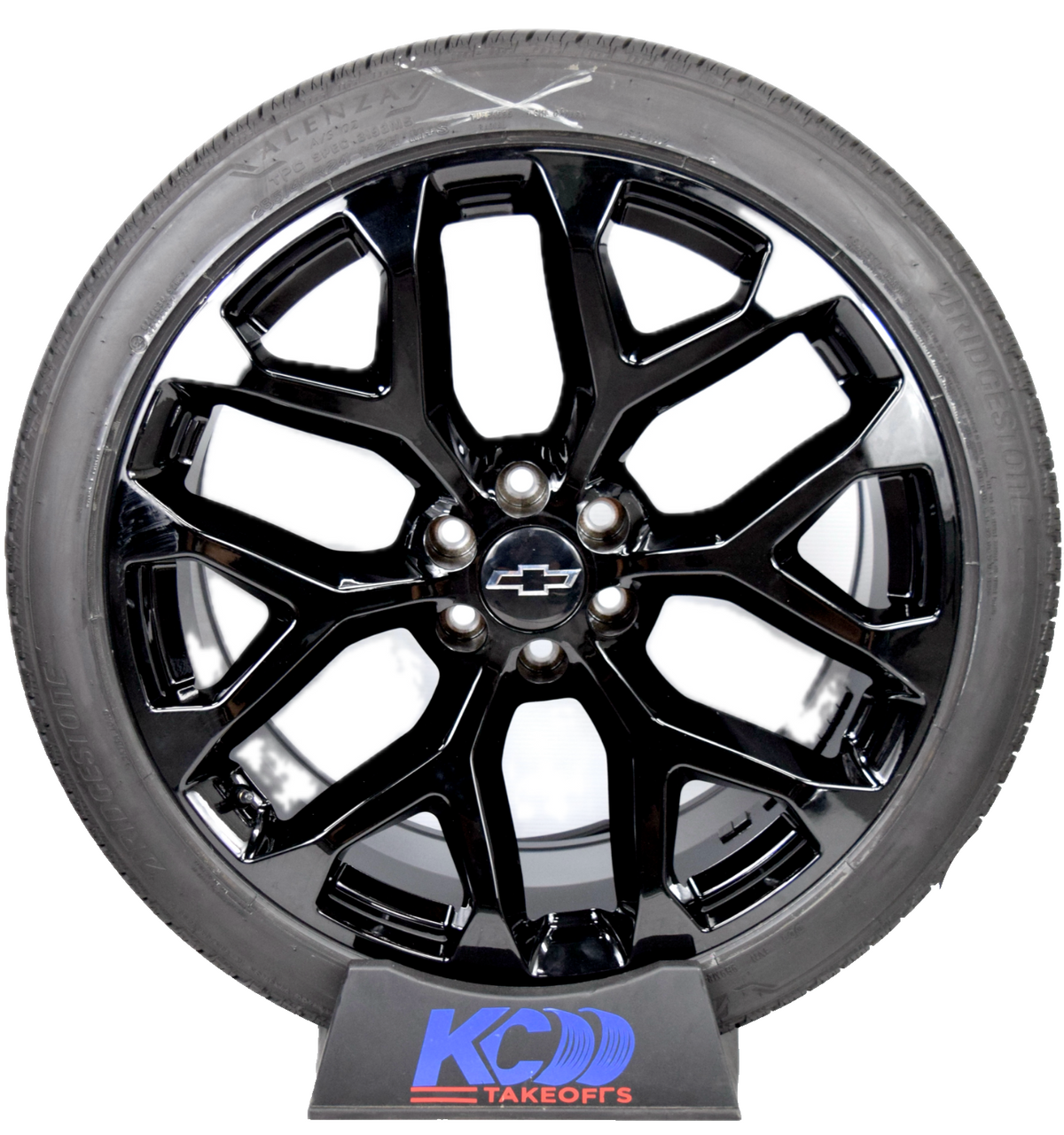 24" Chevy Silverado Tahoe Replica Gloss Black Snowflake Wheels Rims Tires