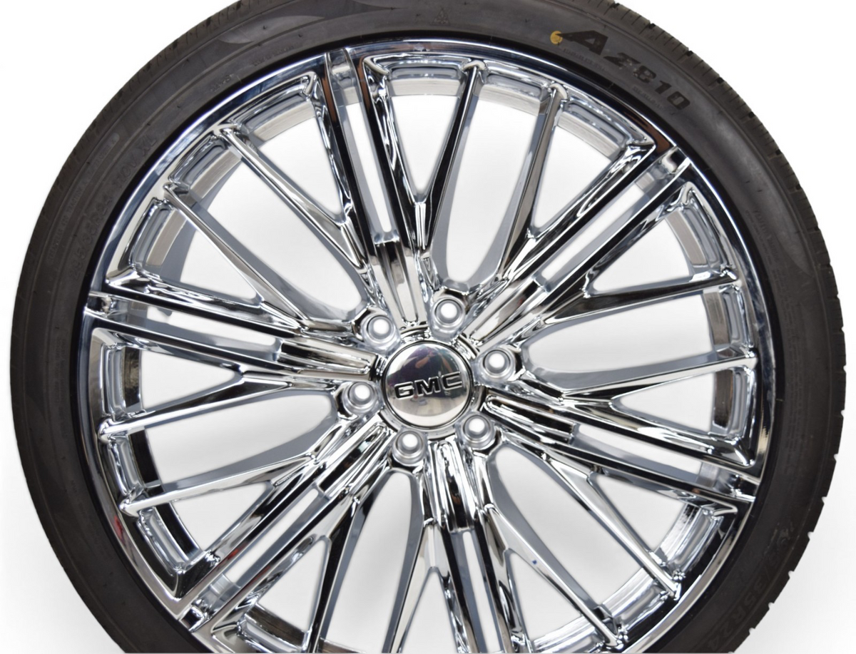 24" GMC Sierra Yukon Chrome ZL1 Replica Wheels Rims Tires Atturo AZ810