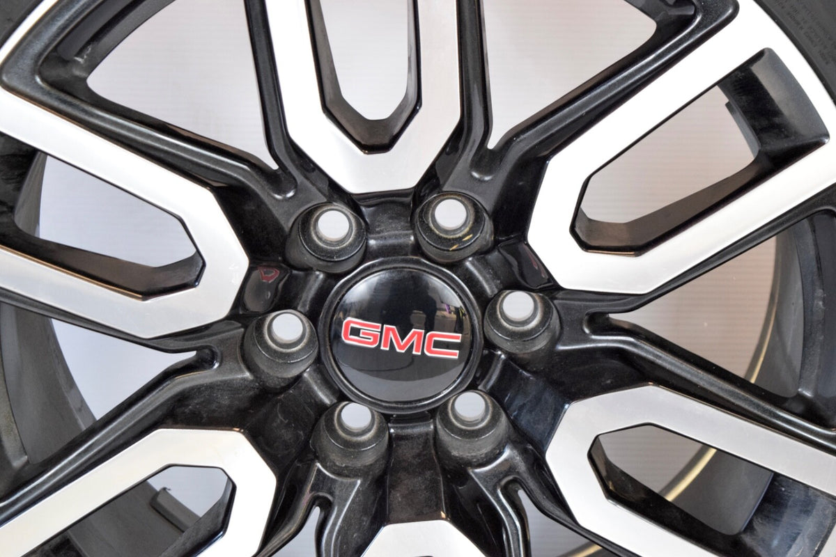 20" GMC Sierra Yukon AT4 Black/Machined Chevy Silverado OEM wheels rims tires 26
