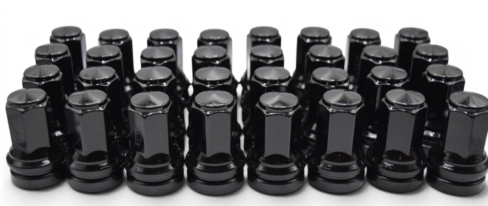 32pc M14x1.5 Black Lug Nuts 21mm Hex for 2015+ Ford F250 F350 F450 Super Duty