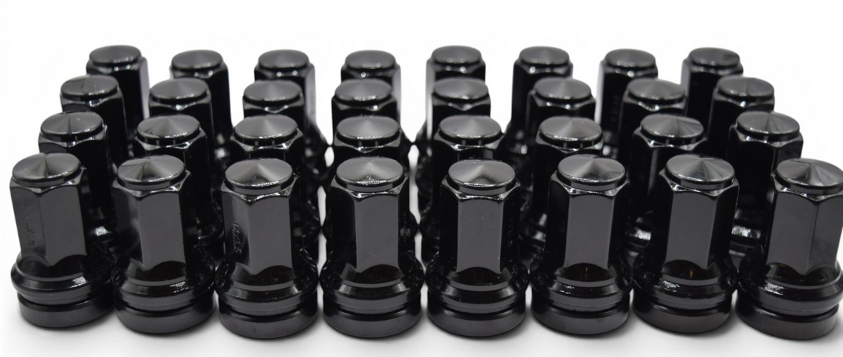 32pc M14x1.5 Black Lug Nuts 21mm Hex for 2015+ Ford F250 F350 F450 Super Duty