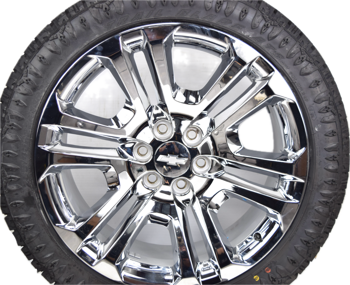 22" Chevy Silverado Tahoe Factory OEM Chrome Rims Wheels Tires 84346101 ATS