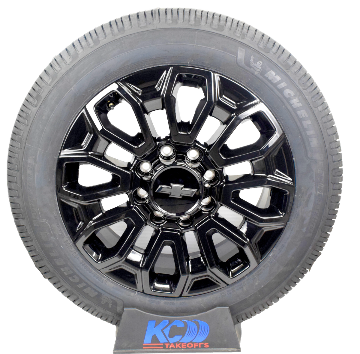 22" REPLICA Gloss Black Chevy Silverado HD 2500 3500 Wheels Rims Michelin