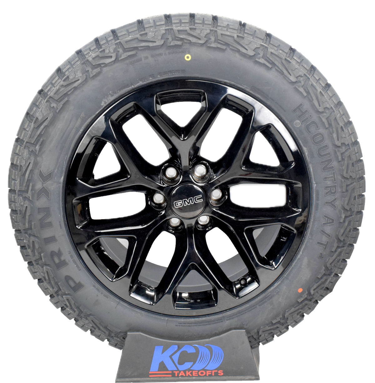 20" Gmc Sierra Yukon Replica Gloss Black Snowflake Wheels Rims Tires A/T PX