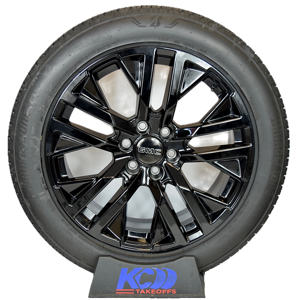 22" GMC Yukon Sierra Gloss Black OEM Wheels Rims Tires 23377422 84253948