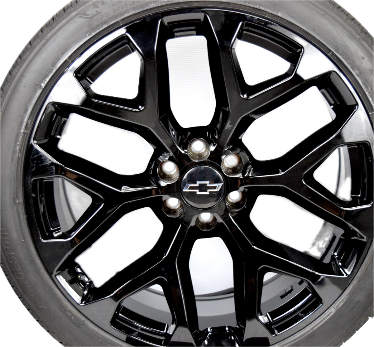 24" Chevy Silverado Tahoe Replica Gloss Black Snowflake Wheels Rims Tires