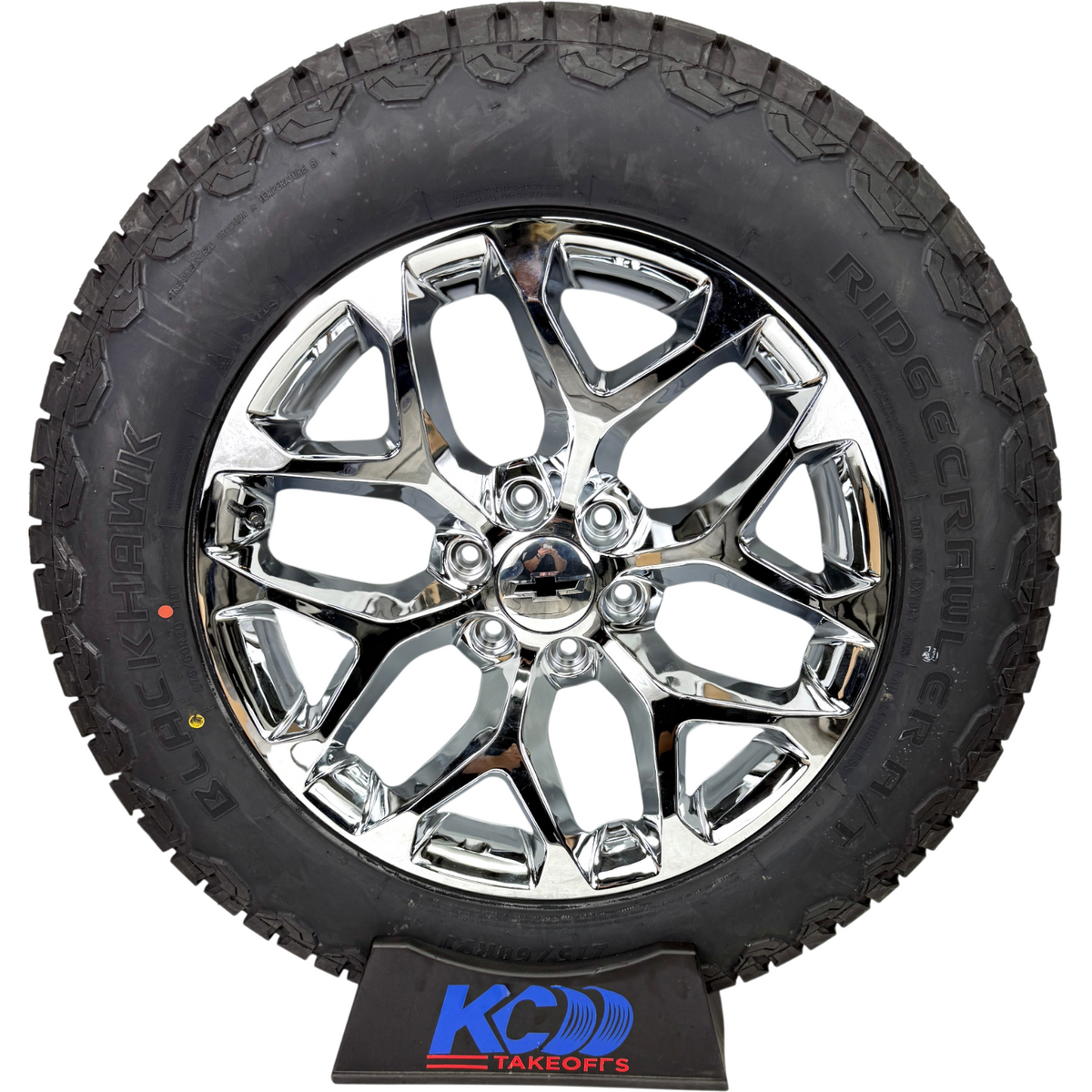 20" Chevy Silverado Tahoe Replica Gloss Black Snowflake Wheels Rims Tires BHK AT