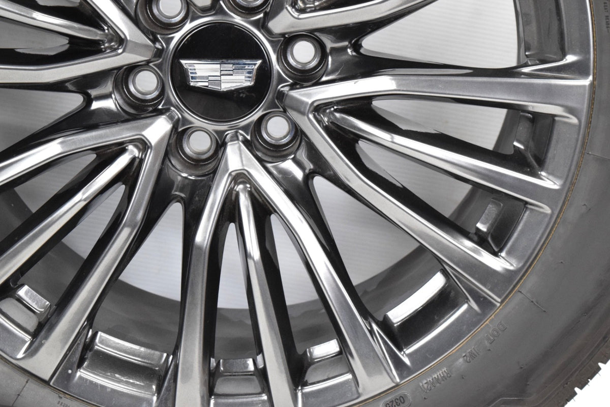 22" NEW CADILLAC ESCALADE V Glossy Grey OEM Takeoffs Wheels Rims Tires 2025