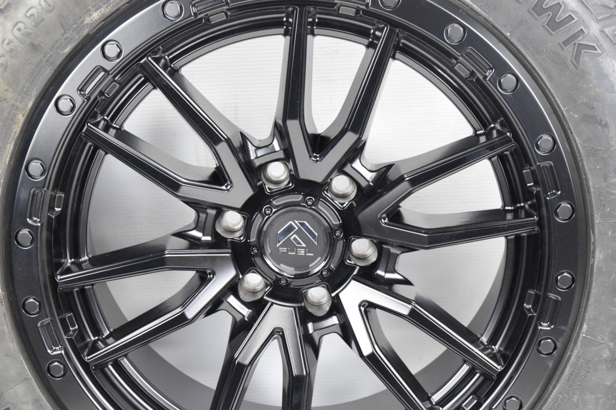 20" Ford F150 Fuel D679 Rebel Black Wheels Rims Tires 275/55R20 RT 6x135