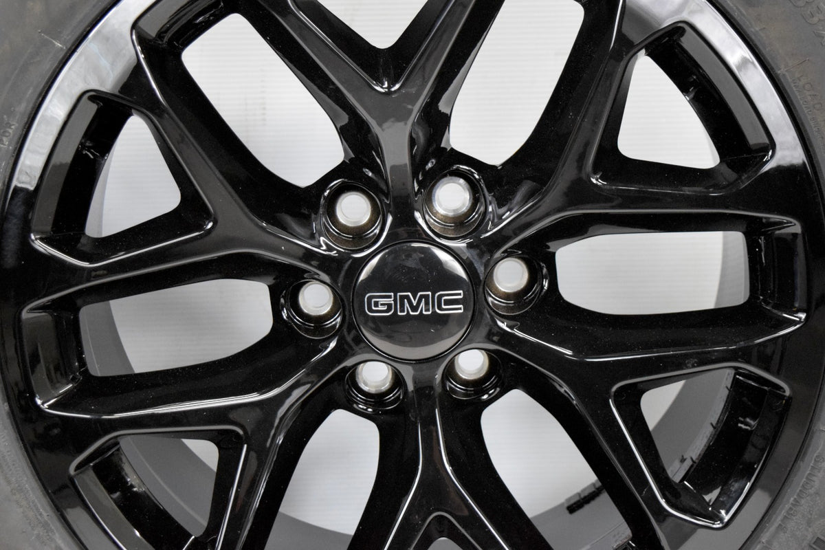 20" Gmc Sierra Yukon Replica Gloss Black Snowflake Wheels Rims Tires R/T 33"