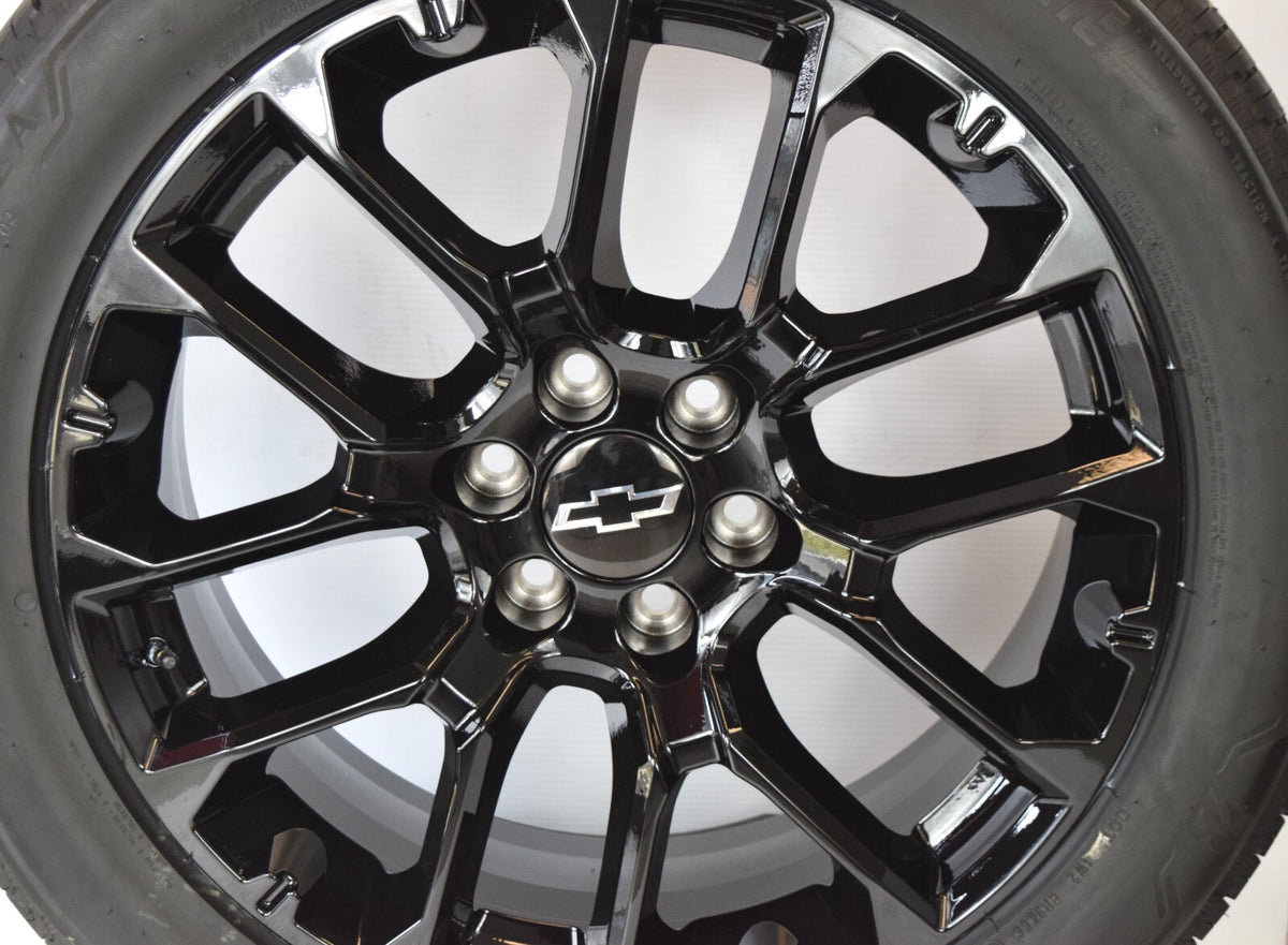 22" Chevy Silverado Tahoe Replica Gloss Black Wheels Rims Tires SRV