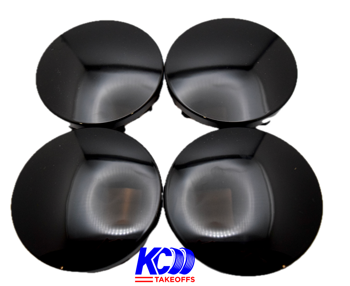 4 GLOSS BLACK 3.25" CENTER CAPS GM 17"- 22" Escalade Yukon Tahoe OEM Wheels