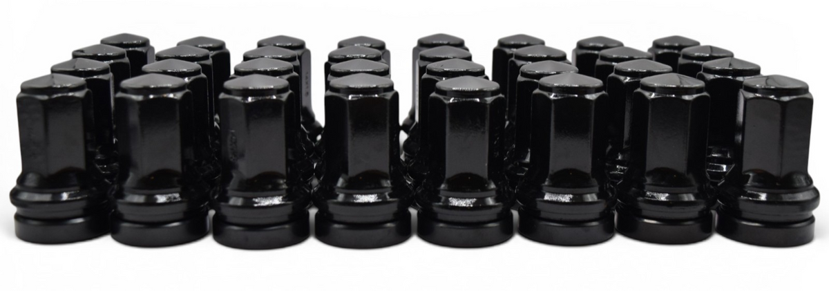32pc M14x1.5 Black Lug Nuts 21mm Hex for 2015+ Ford F250 F350 F450 Super Duty