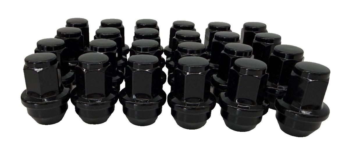 24pc M14x1.5 Black Lug Nuts 21mm Hex 45mm for 2015+ Ford F150 Expedition