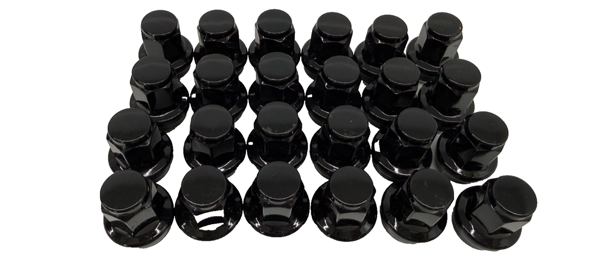 24pc M14x1.5 Black Lug Nuts 21mm Hex 45mm for 2015+ Ford F150 Expedition