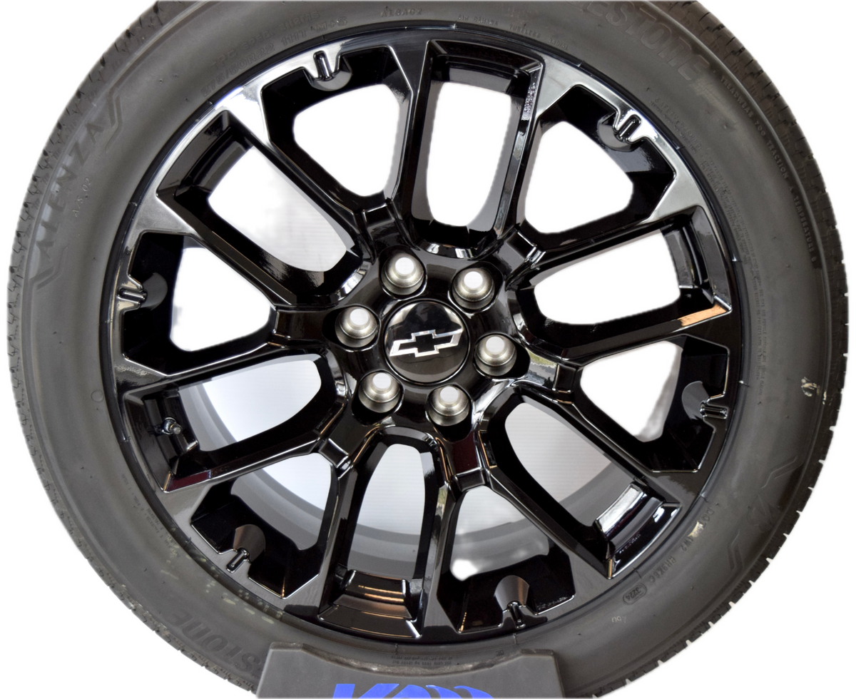 22" Chevy Silverado Tahoe Replica Gloss Black Wheels Rims Tires SRV