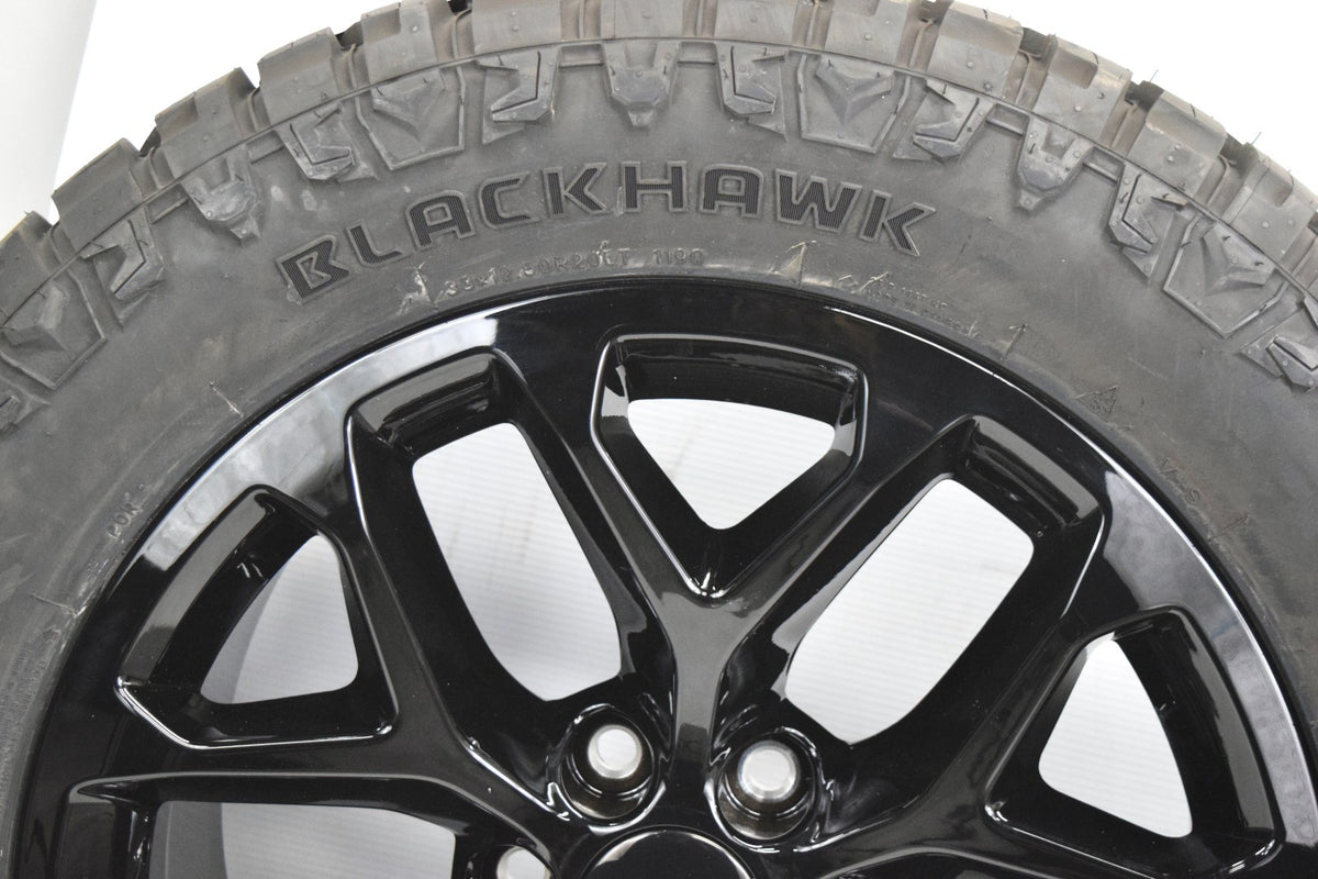 20" Gmc Sierra Yukon Replica Gloss Black Snowflake Wheels Rims Tires R/T 33"