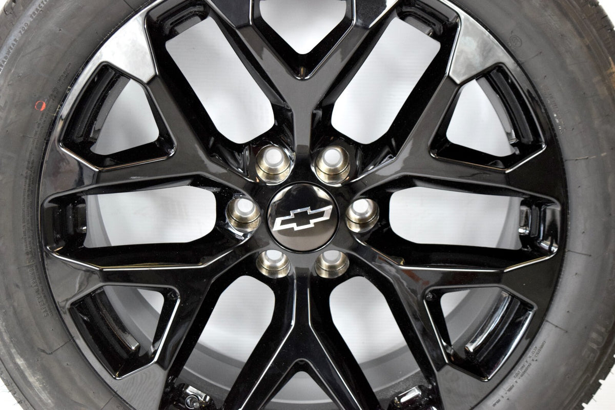 22" Chevy Silverado Tahoe Replica Gloss Black Snowflake Wheels Rims Tires 2025