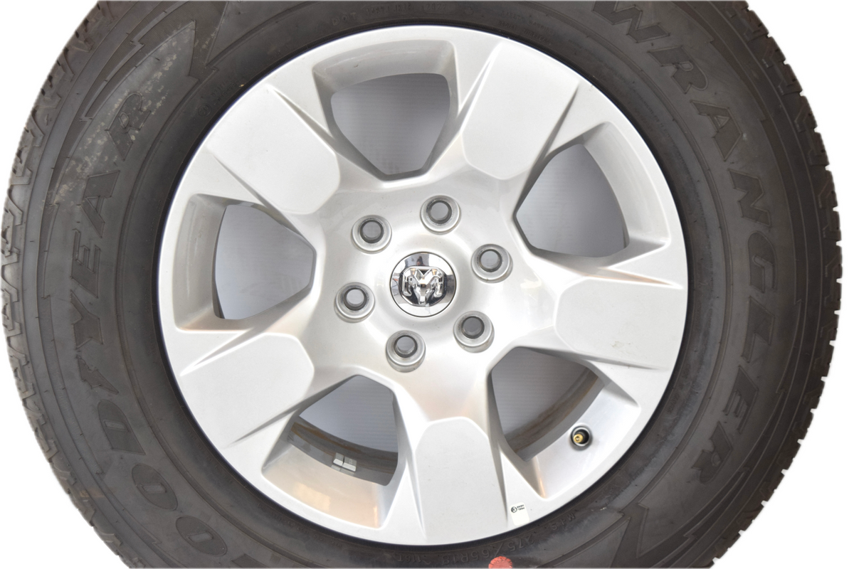 18" RAM OEM 1500 Silver Wheels Rims Tires Goodyear 275/65R18