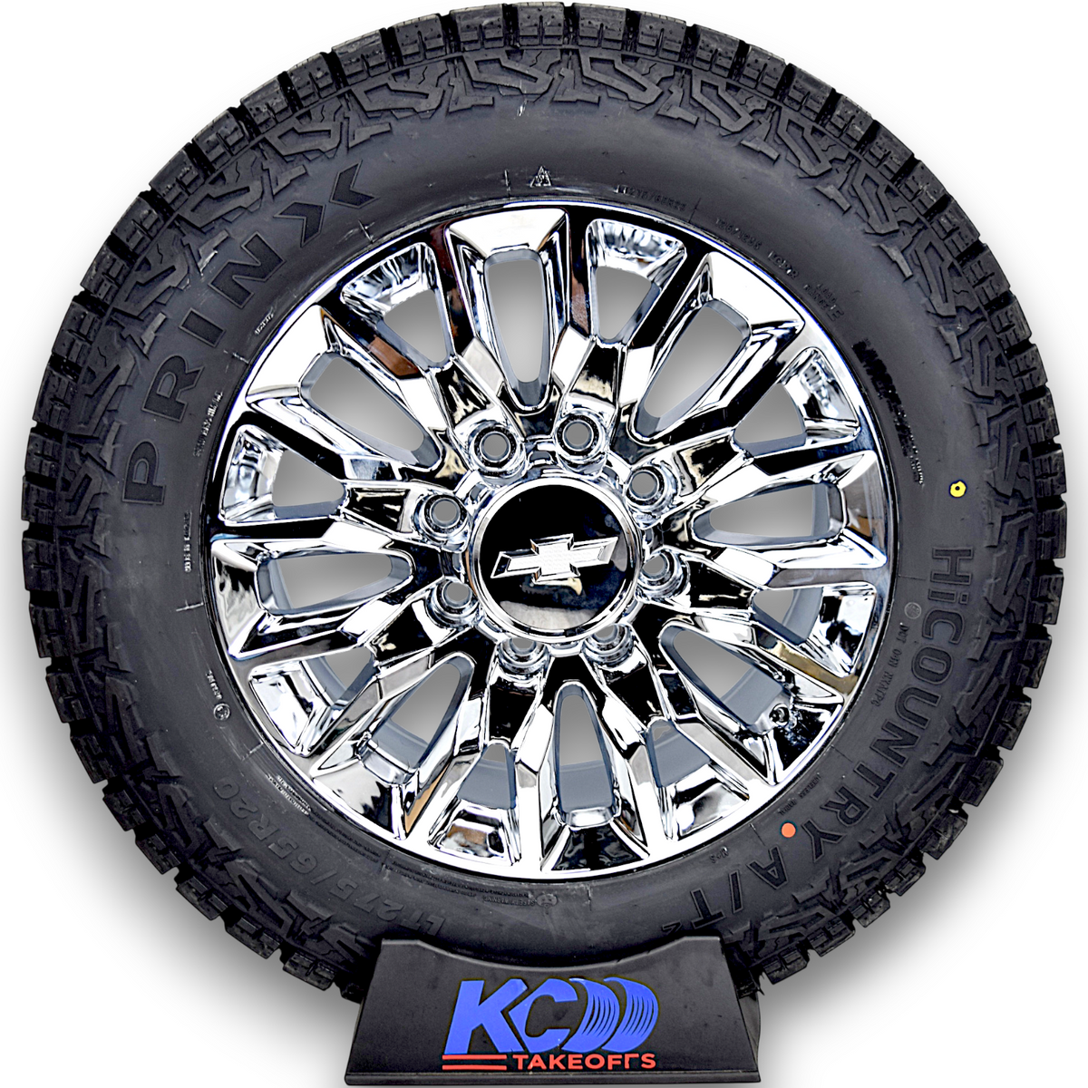 20" Chevy Silverado HD 2500 3500 Chrome Replica Wheels Rims Tires Prinx A/T
