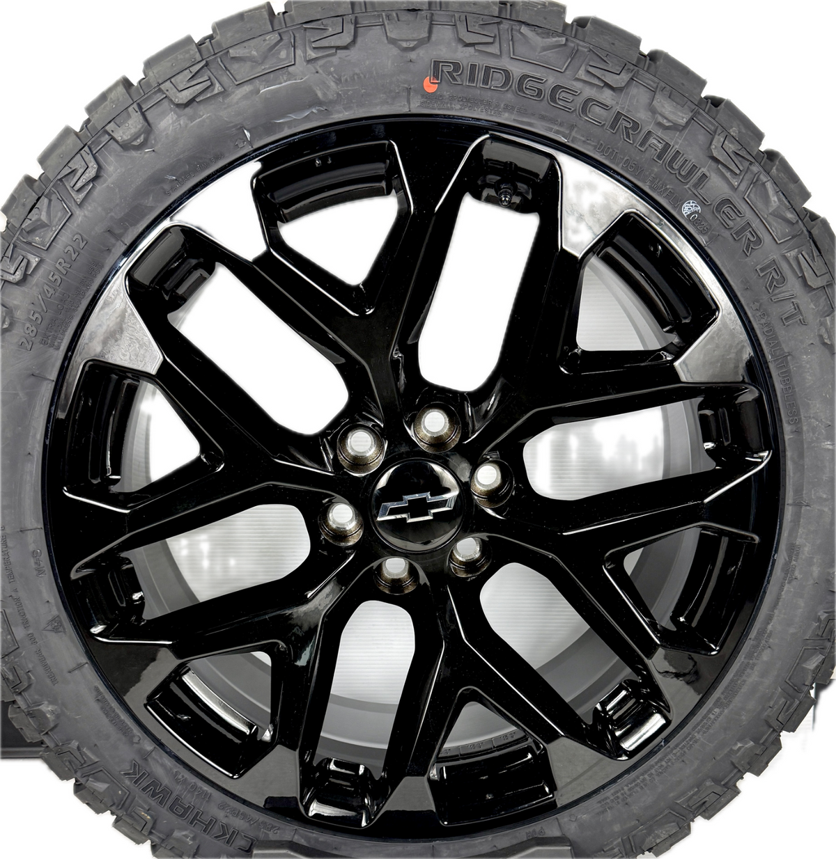 22" Chevy Silverado Tahoe Replica Gloss Black Snowflake Wheels Rims Tires R/T