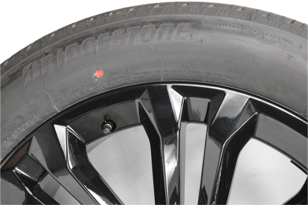 22" Chevy Silverado Split 7 Tahoe Replica Gloss Black Wheels Rims Tires  W/TPMS