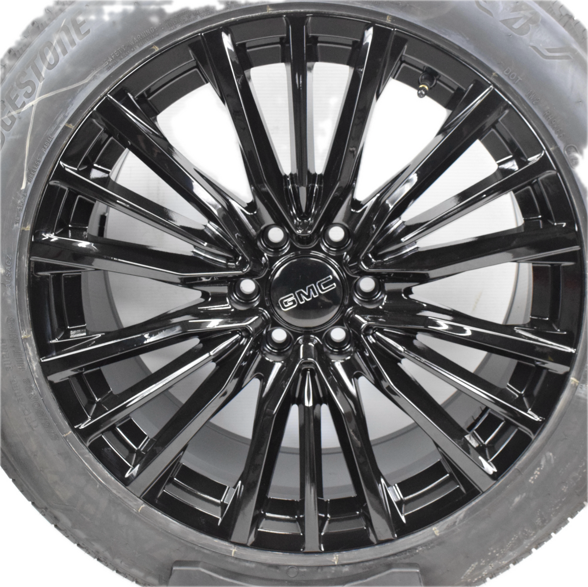 22" GMC Yukon Escalade V Style Replica Gloss Black Wheels Rims Tires TPMS