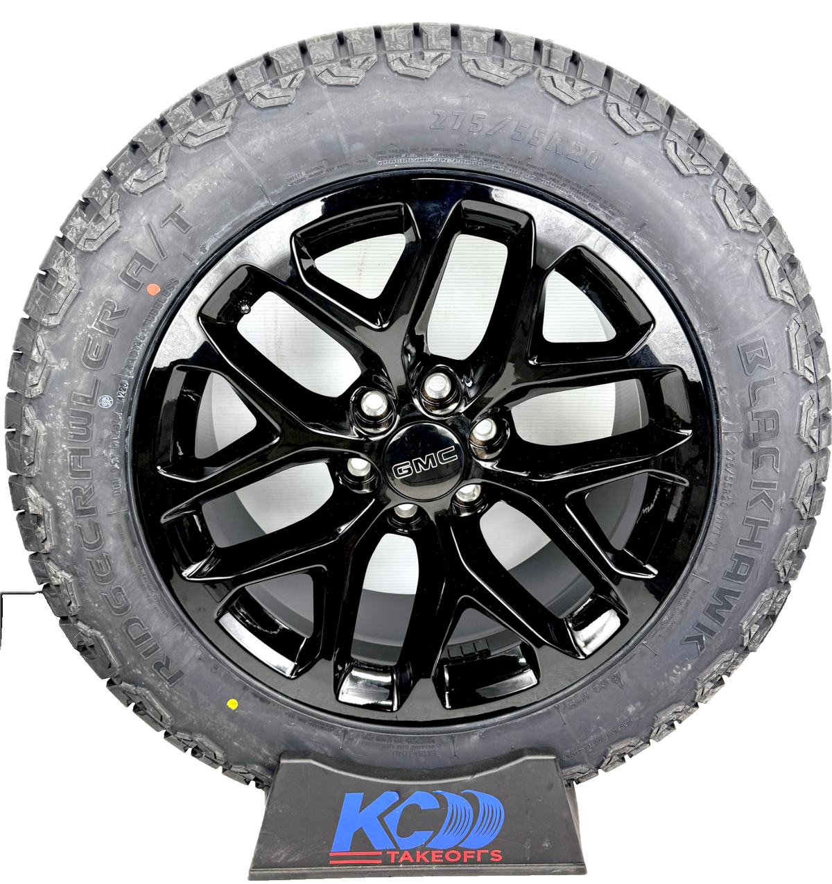 20" Gmc Sierra Yukon Replica Gloss Black Snowflake Wheels Rims Tires A/T