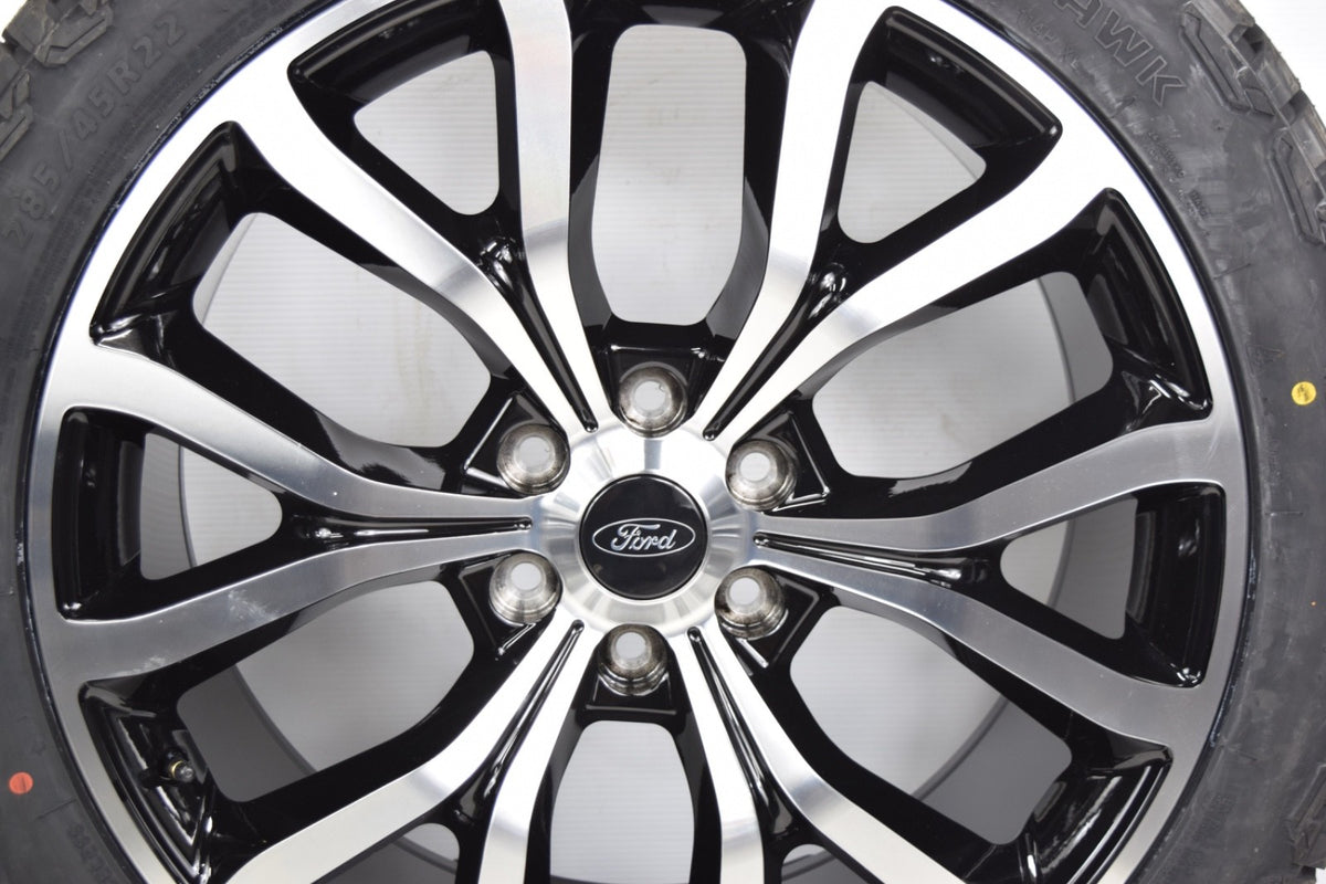 22" Ford F150 Replica Black Machined Expedition Wheels Rims Tire F150 AT
