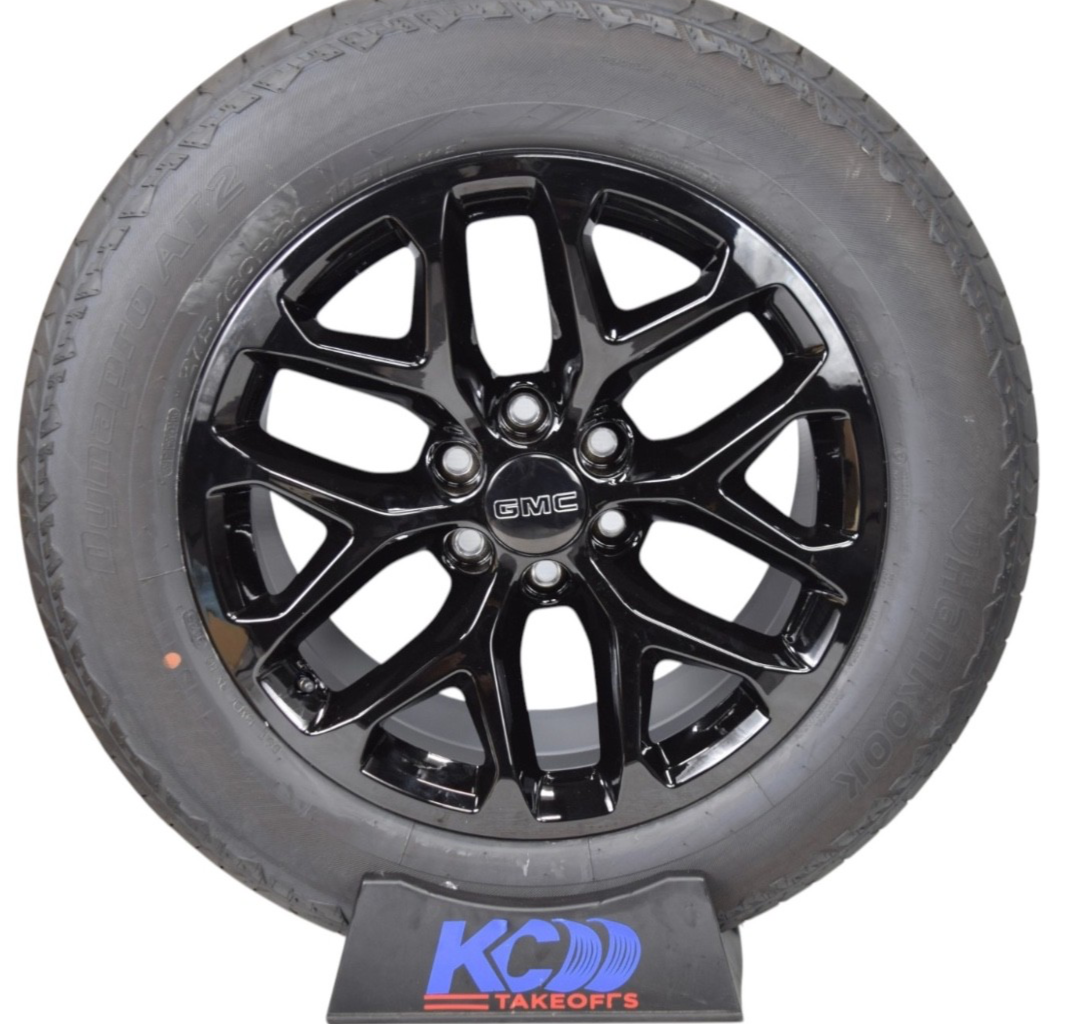 20" GMC Sierra Yukon Gloss Black Snowflake Wheels Rims Tires Hankook