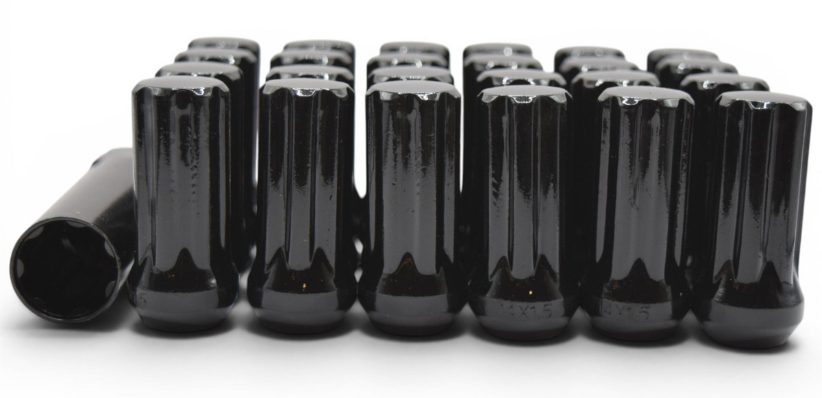 24pc M14x1.5 Black Spline Lug Nuts Key for 2015+ Ford F150 Expedition