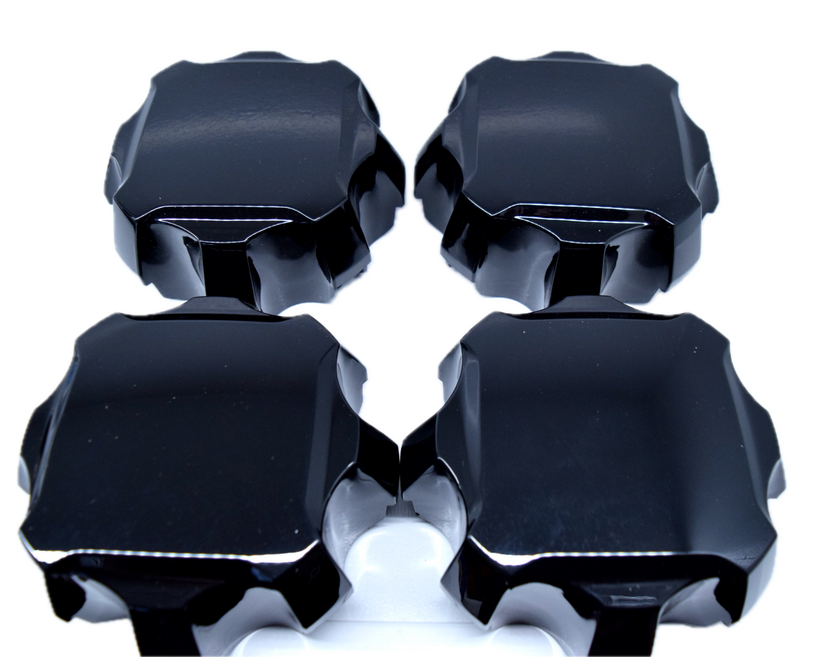 4 New Blank Chevy Silverado GMC Sierra 2500 3500 Center Caps Black