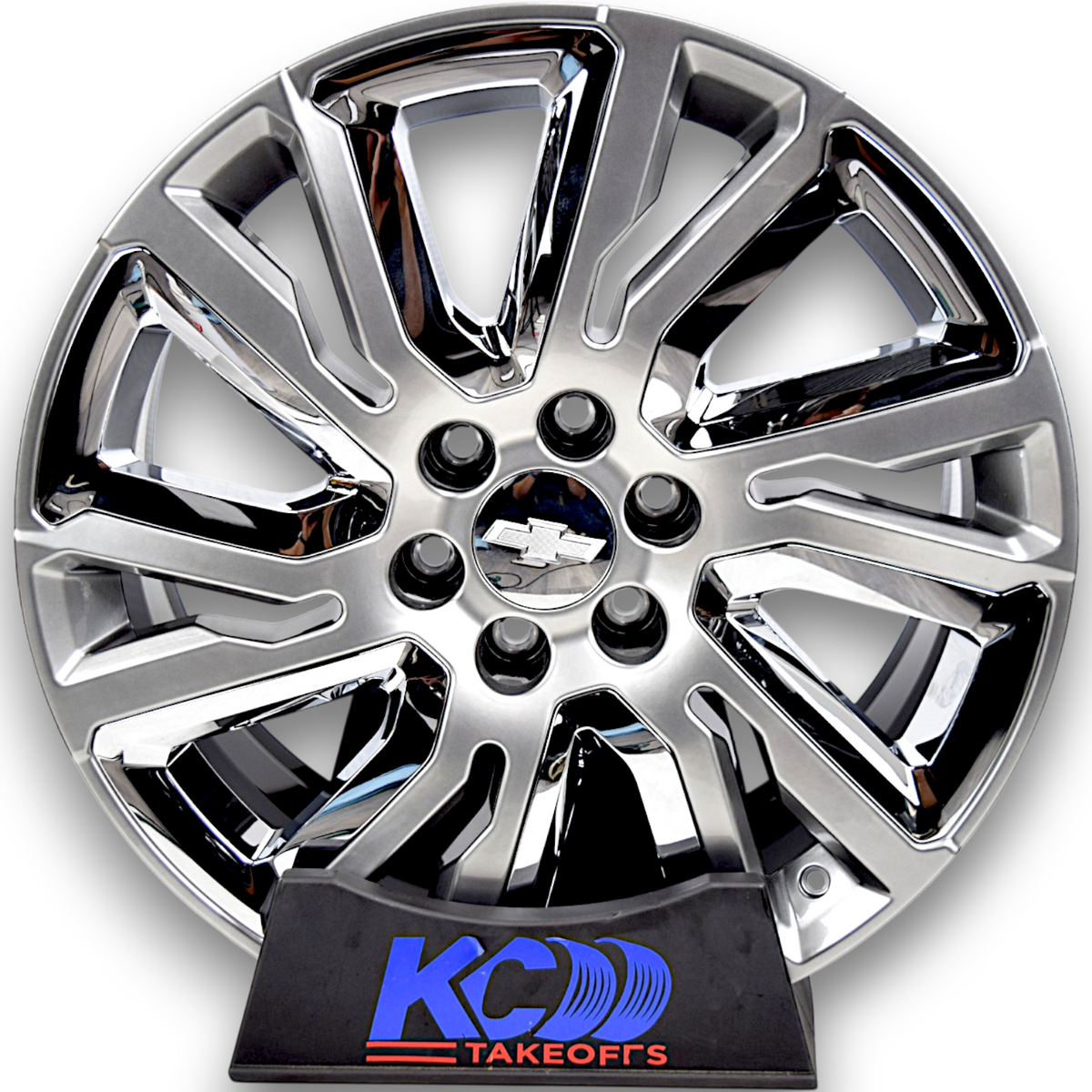 22" Chevy Silverado Tahoe Denali Factory OEM Silver Chrome Rims Wheels 23377419