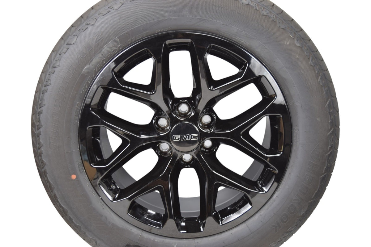 20" GMC Sierra Yukon Gloss Black Snowflake Wheels Rims Tires Hankook