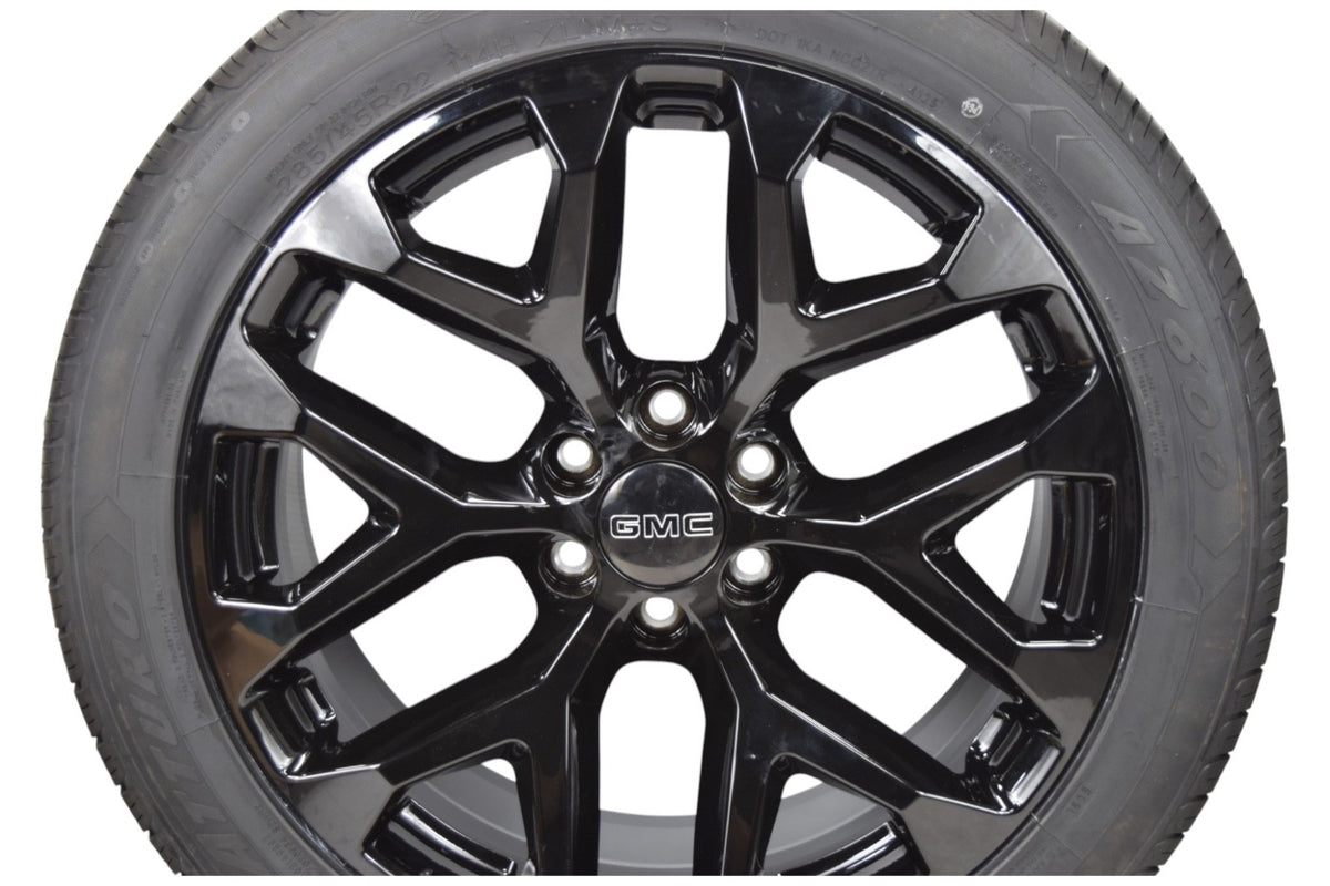 22" GMC Sierra Yukon Gloss Black Snowflake Replica Wheels Rims Tires AZ600