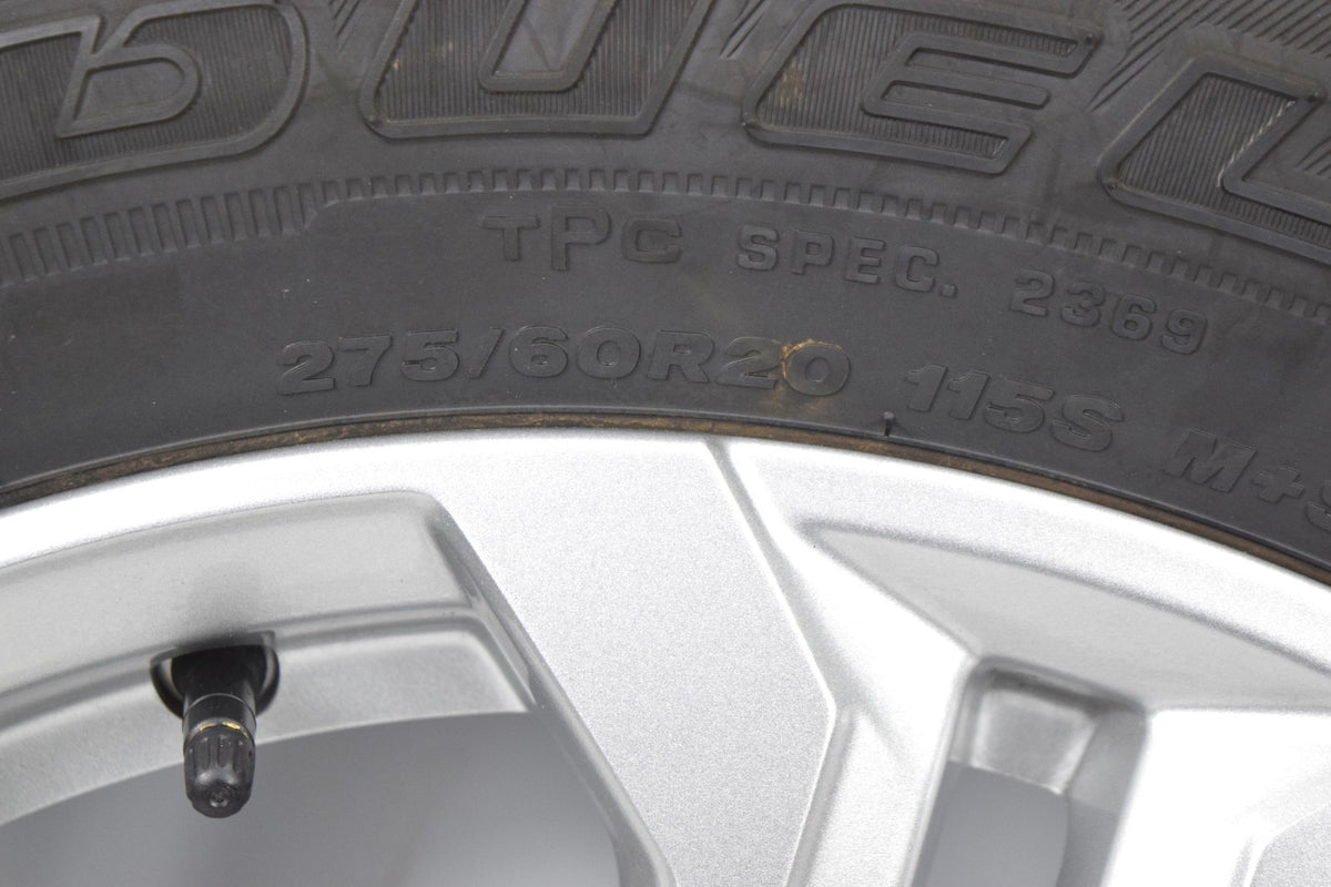 20" NEW Gmc Sierra Yukon Silver OEM wheels rims tires 275/60R20 Bridgestone