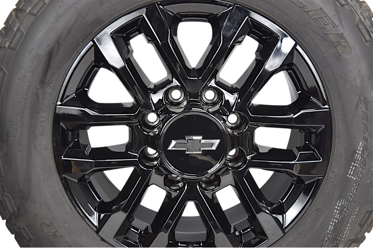 20" Chevy Silverado 2500 HD 3500 HD OEM Trailboss Gloss Black Wheels Rims Tires