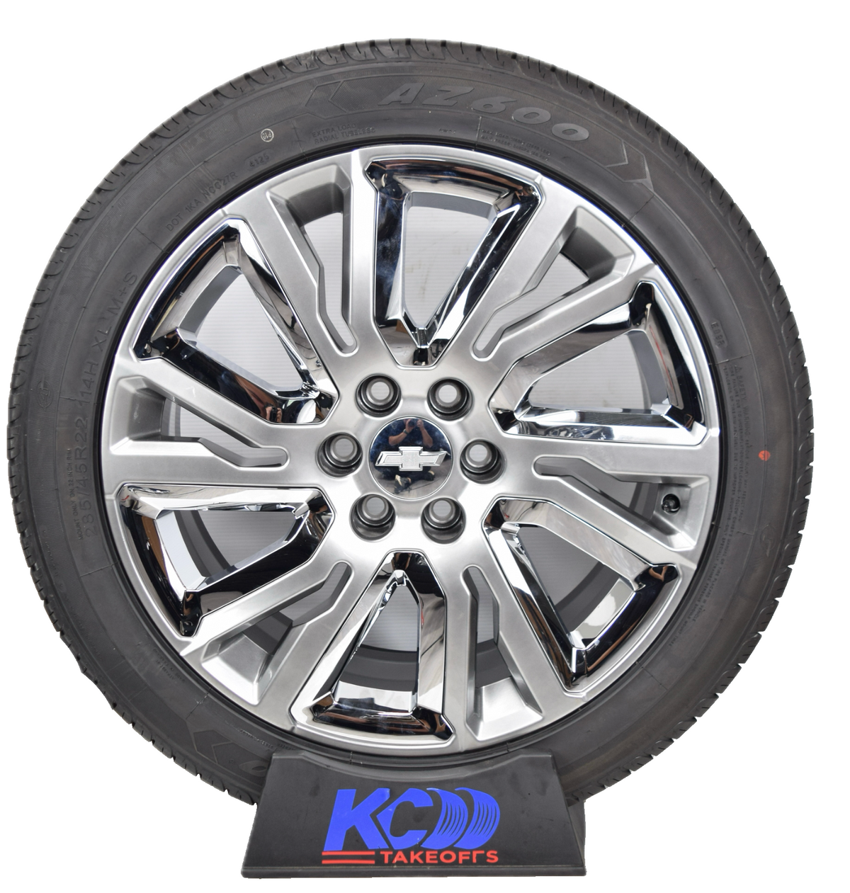 22" Chevy Silverado Tahoe OEM Silver and Chrome Rims Wheels Tires 23377419 AZ