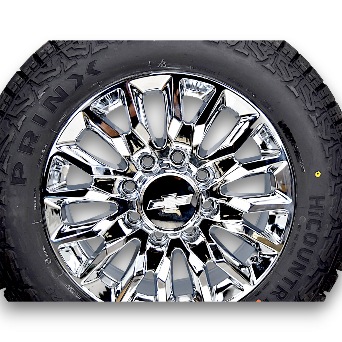 20" Chevy Silverado HD 2500 3500 Chrome Replica Wheels Rims Tires Prinx A/T