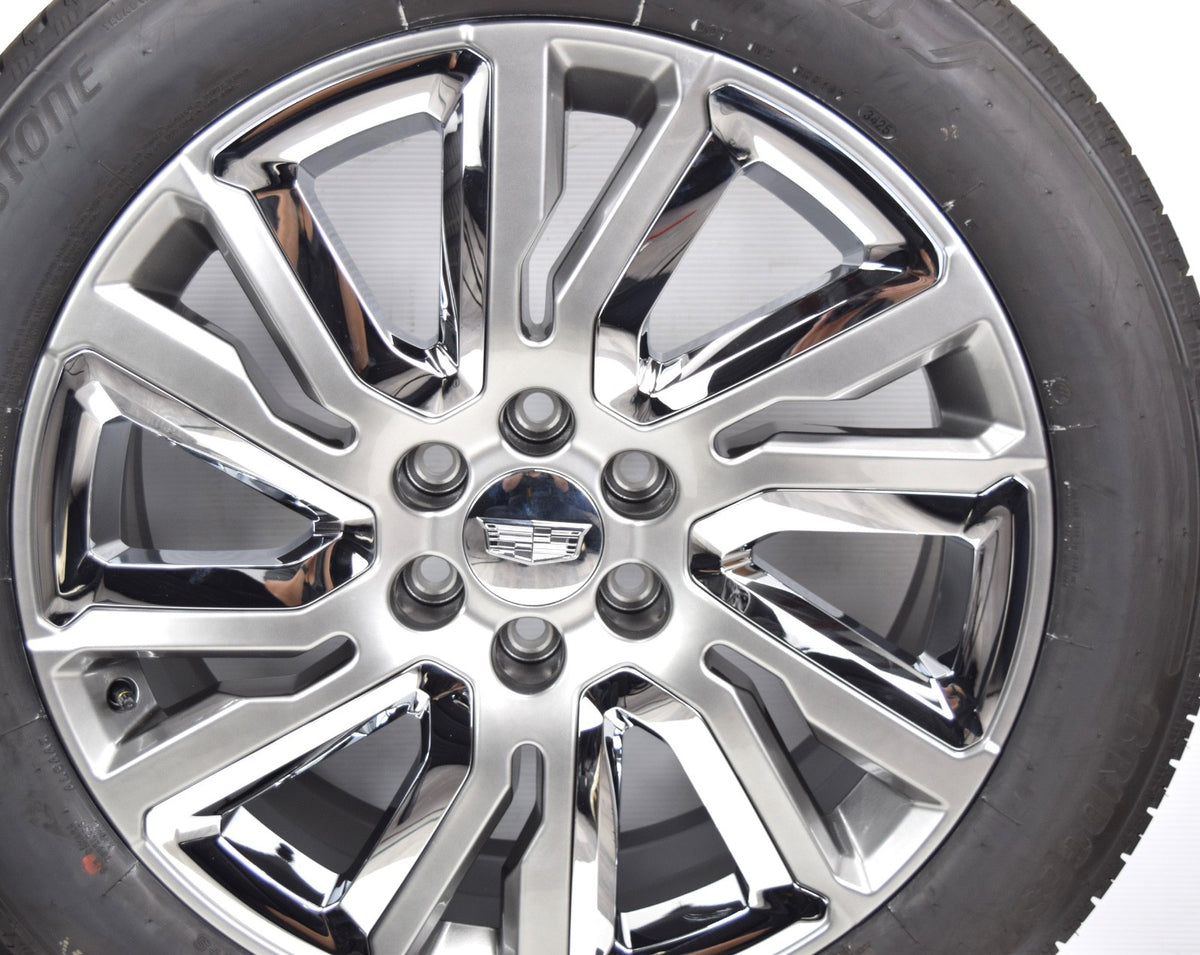 22" Cadillac Escalade Factory OEM Silver and Chrome Rims Wheels Tires 23377419