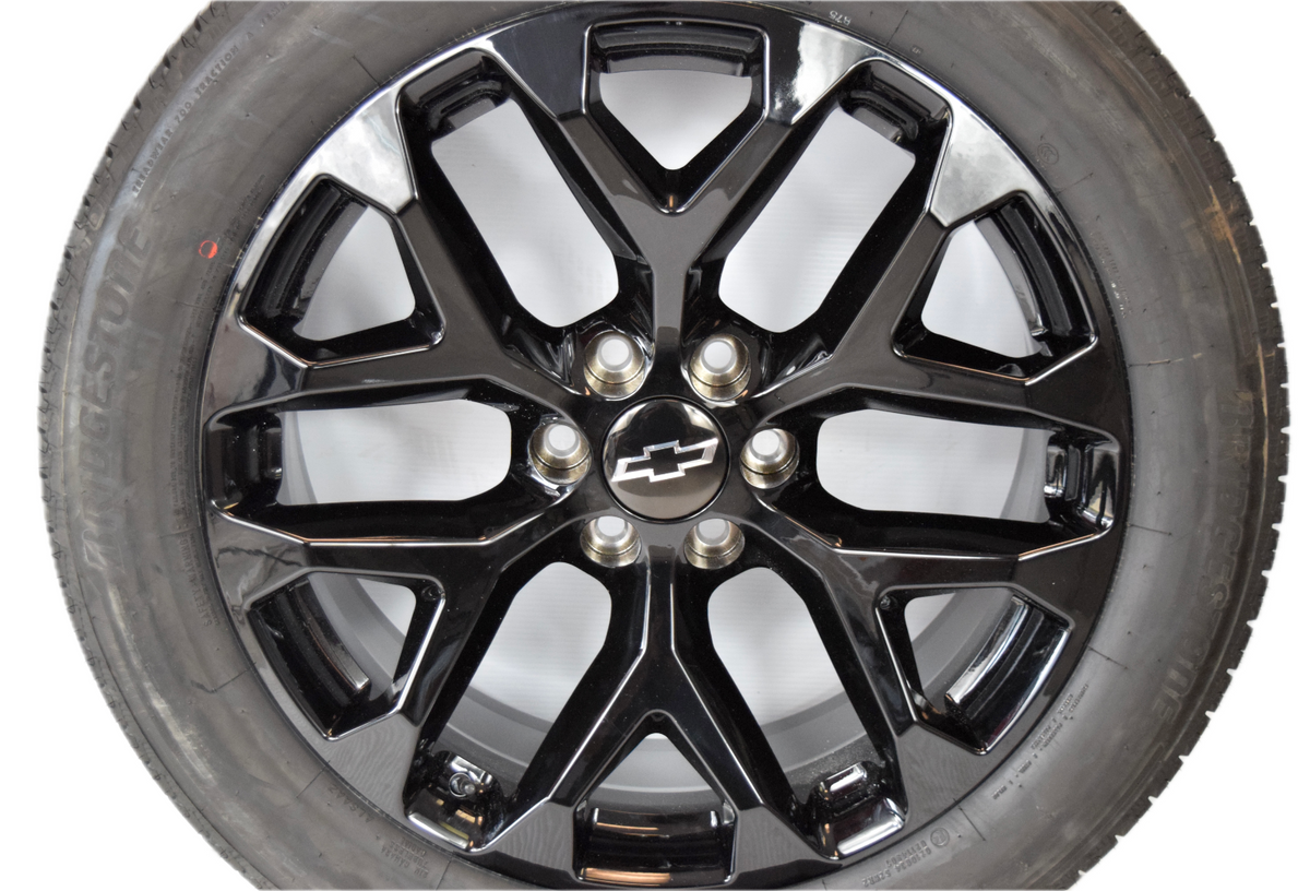 22" Chevy Silverado Tahoe Replica Gloss Black Snowflake Wheels Rims Tires 2025 T