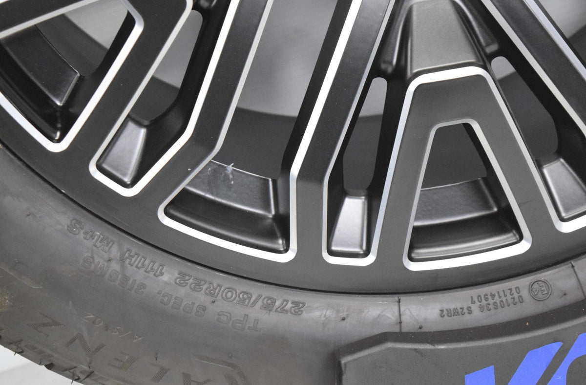 22" Chevy Silverado Tahoe Replica Gloss Satin Black Milled Wheels Rims Tires