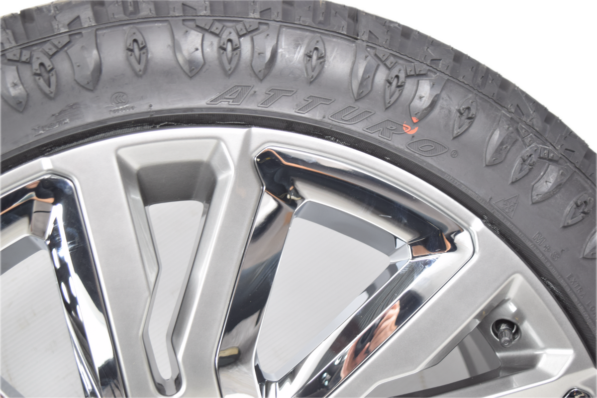 22" Cadillac Escalade OEM Silver and Chrome Rims Wheels Tires 23377419 ATS