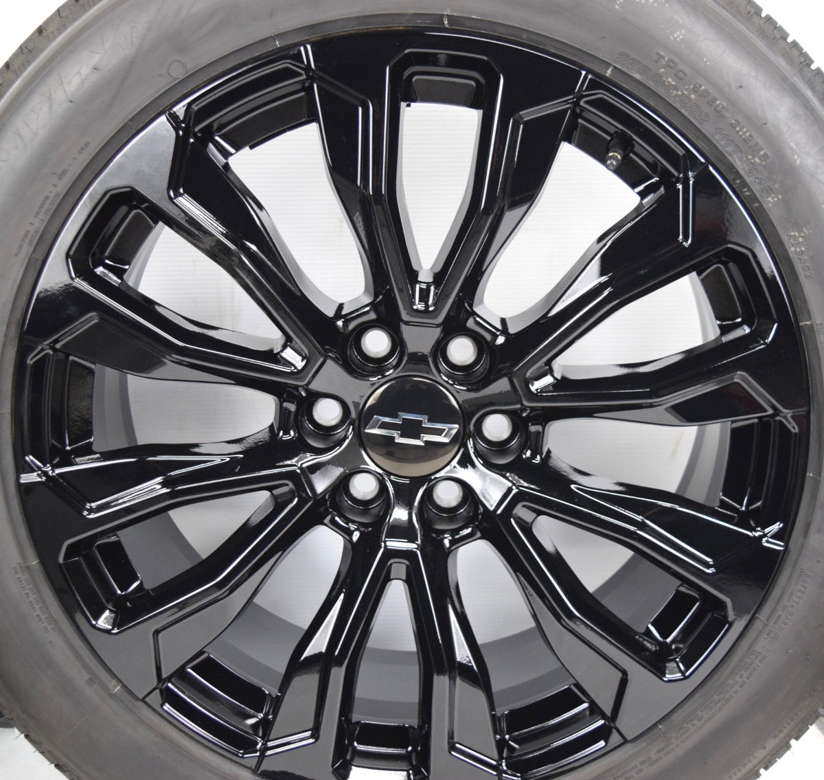 22" Chevy  Silverado Tahoe  Denali Replica Gloss Black Wheels Rims Tires