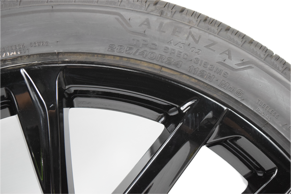 24" NEW GMC Sierra Yukon Glossy BLACK ONYX REPLICA Wheels Rims Tires