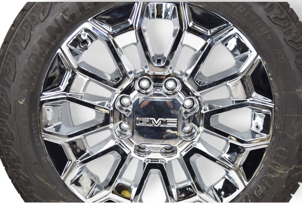 4 NEW 22” REPLICA Chrome GMC Sierra 2500 3500 Wheels Rims Tires GDY LT265/60R22